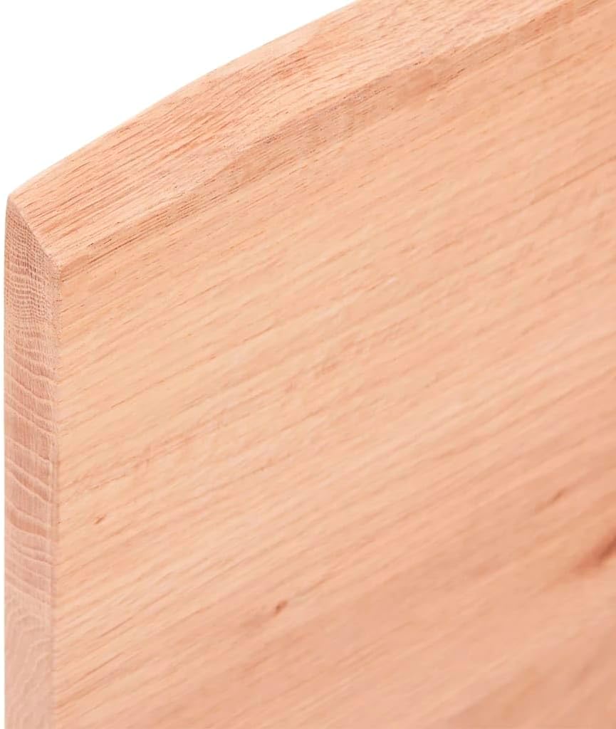 Homgoday 60 x 60 cm Light Brown Solid Oak Tabletop, Raw Edge Design, Versatile Replacement for Coffee Table, Dining Table, Desk Top - Durevole & Stylish