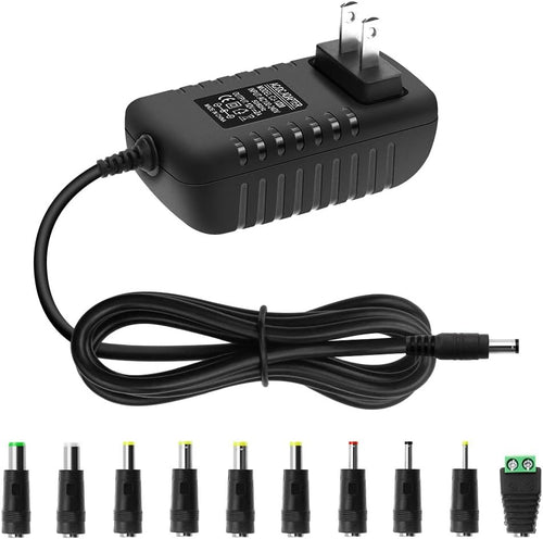 Arkare 12V Power Supply 2A AC/DC Adapter 12Volt Wall Charger Replacement Power Cord AC 100V-240V to DC 12Volt 2A 1.5A 1A Converter for Security Camera BT Speaker GPS Webcam Router Scanner with 10TIPS