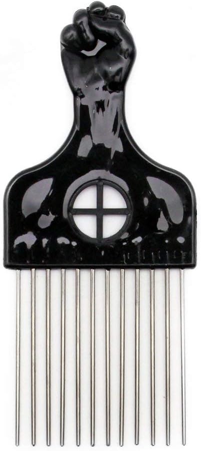 2 Pieces Hair Pick Afro Pick Metal Pick Comb Detangle Wig Braid Twist Hair Styling Comb Hair Comb Pick Wave Barber Tool Afican hair styling