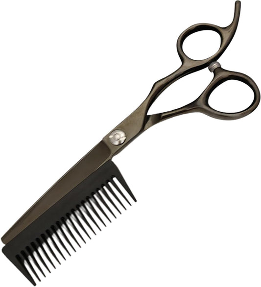 Lnhgh Forbici Da Parrucchiere, Attrezzi Per Taglio Capelli, Forbici Sfoltitrici 2 in 1 con Pettine Rimovibile per Uomo Donna Taglio Capelli a Casa Viaggio Parrucchieri Salone Domestico Cura Personale