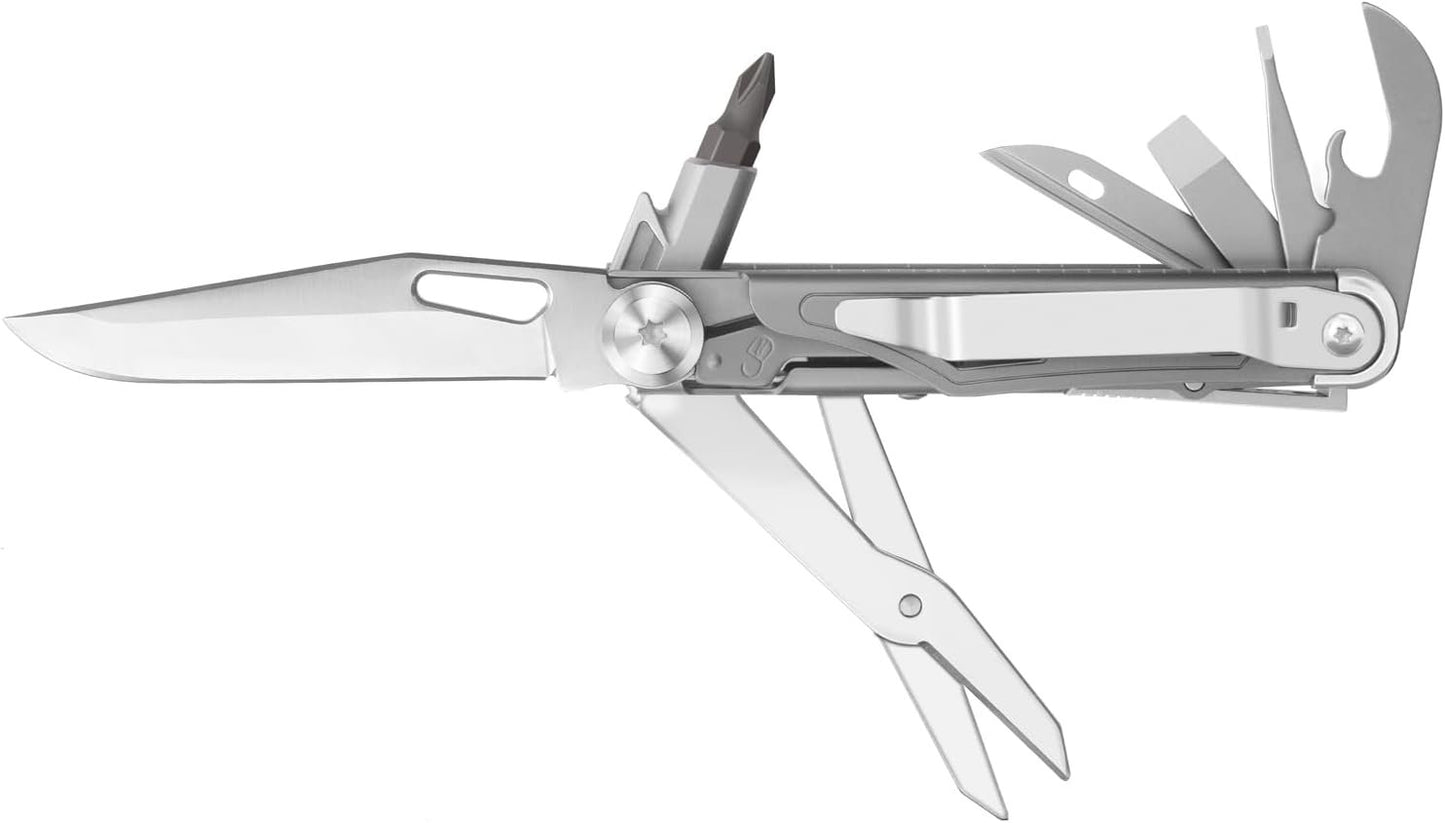 ROCKTOL Folding Pocket Knife, 12-in-1 Stainless Steel Multitool Knife with Titanium-Plated Handle, Pocket Clip for Camping, Hiking, Survival,Gifts for Men