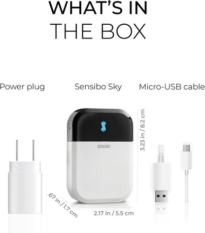 Sensibo Sky Smart Air Conditioning Control, Easy and Quick to Install by Yourself. Comfort and Energy Saving. Wifi Control Compatible with Google App, Alexa and Siri