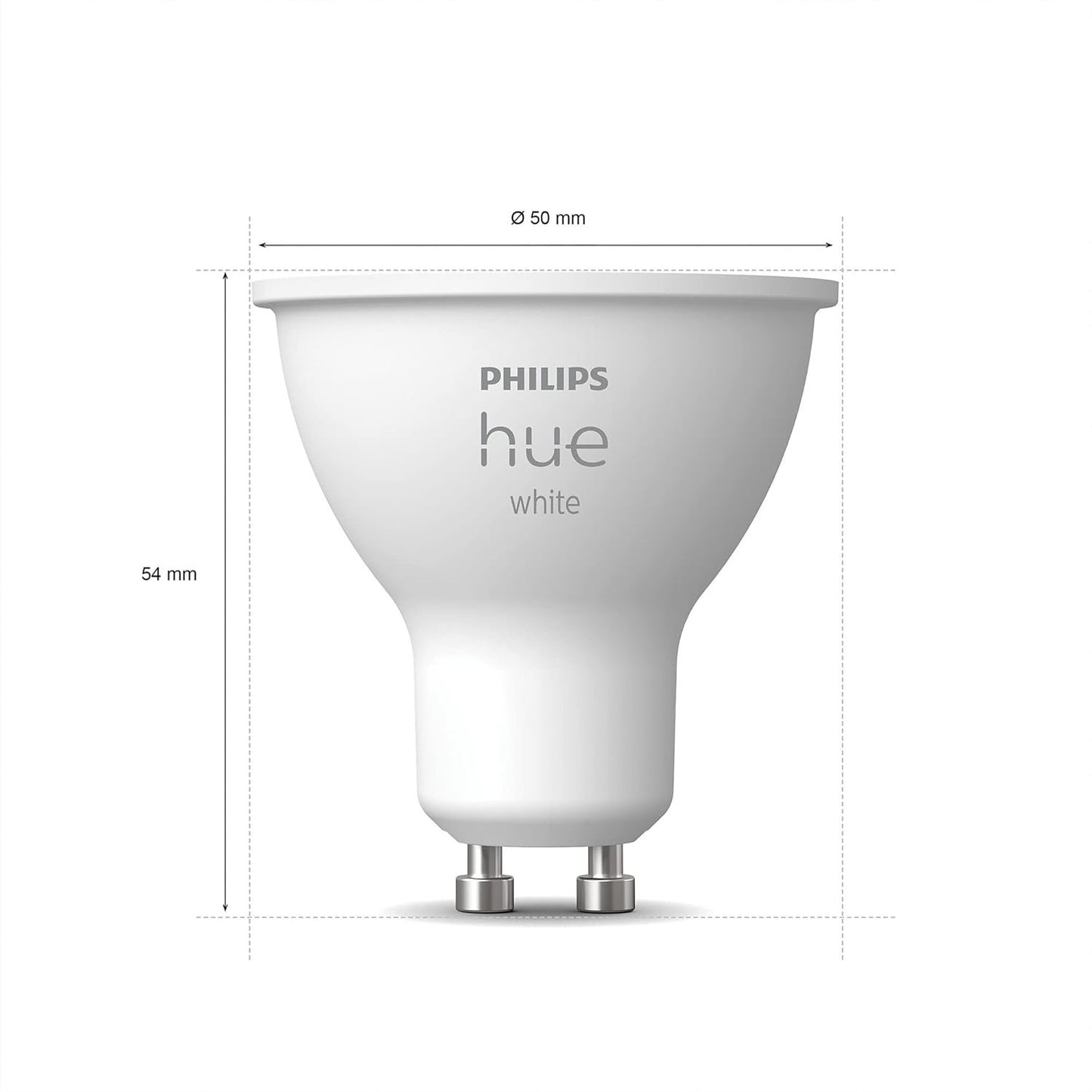 Philips Hue White Single Smart Spotlight Bulb LED [GU10 Spotlight] - 400 Lumens. Compatible with Alexa, Google Assistant and Apple Homekit