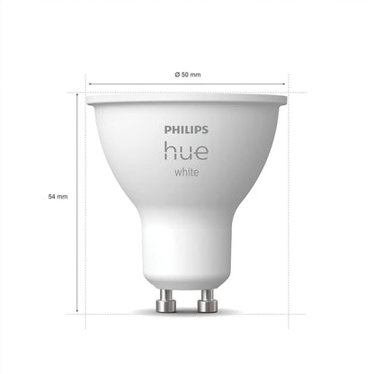Philips Hue White Single Smart Spotlight Bulb LED [GU10 Spotlight] - 400 Lumens. Compatible with Alexa, Google Assistant and Apple Homekit