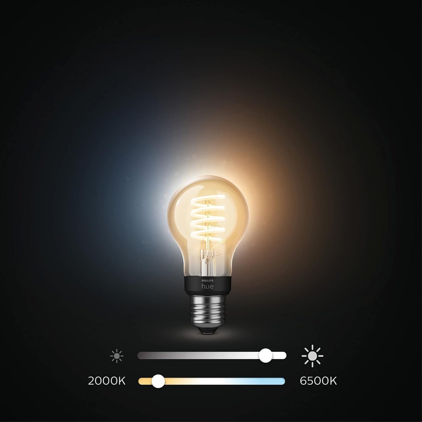 Philips Hue White Ambiance Filament Single Smart LED Bulb [E27 Edison Screw] - 550 Lumens. Compatible with Alexa, Google Assistant and Apple Homekit