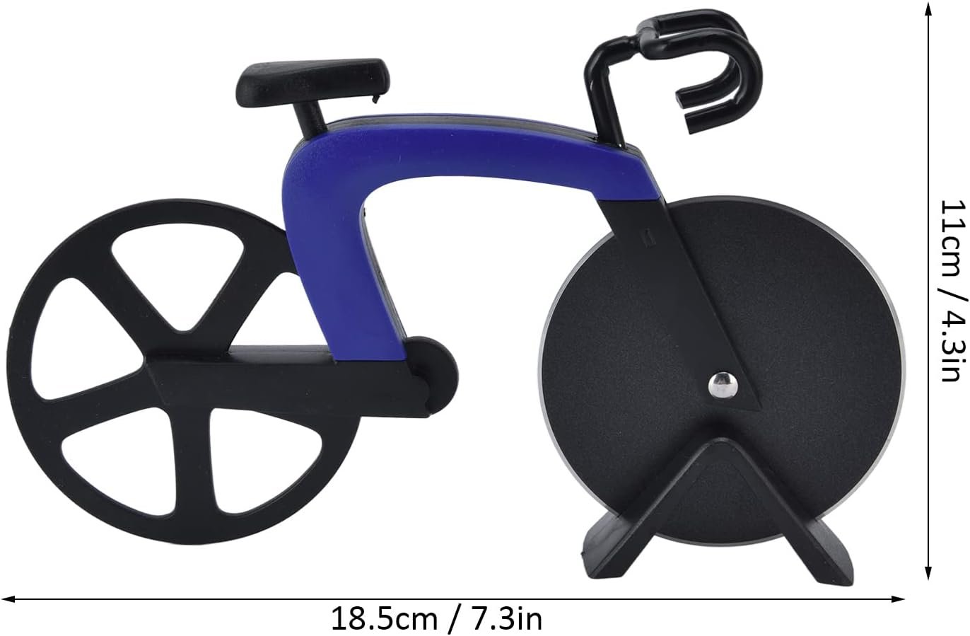 Aladeno Bicycle Pizza Cutter Wheel Stainless Steel Bike Shape Funny Pizza Knife Pizza Cutter Pizza Cutter Tool Kitchen Gadget (Blue)