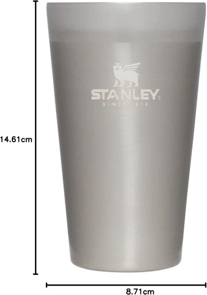 Stanley Adventure Stacking Beer Pint Glass 16oz | Stackable Drinking Cup for Cold Beverages | Dishwasher Safe | Insulated Stainless Steel Tumbler | BPA-Free | Stainless Steel