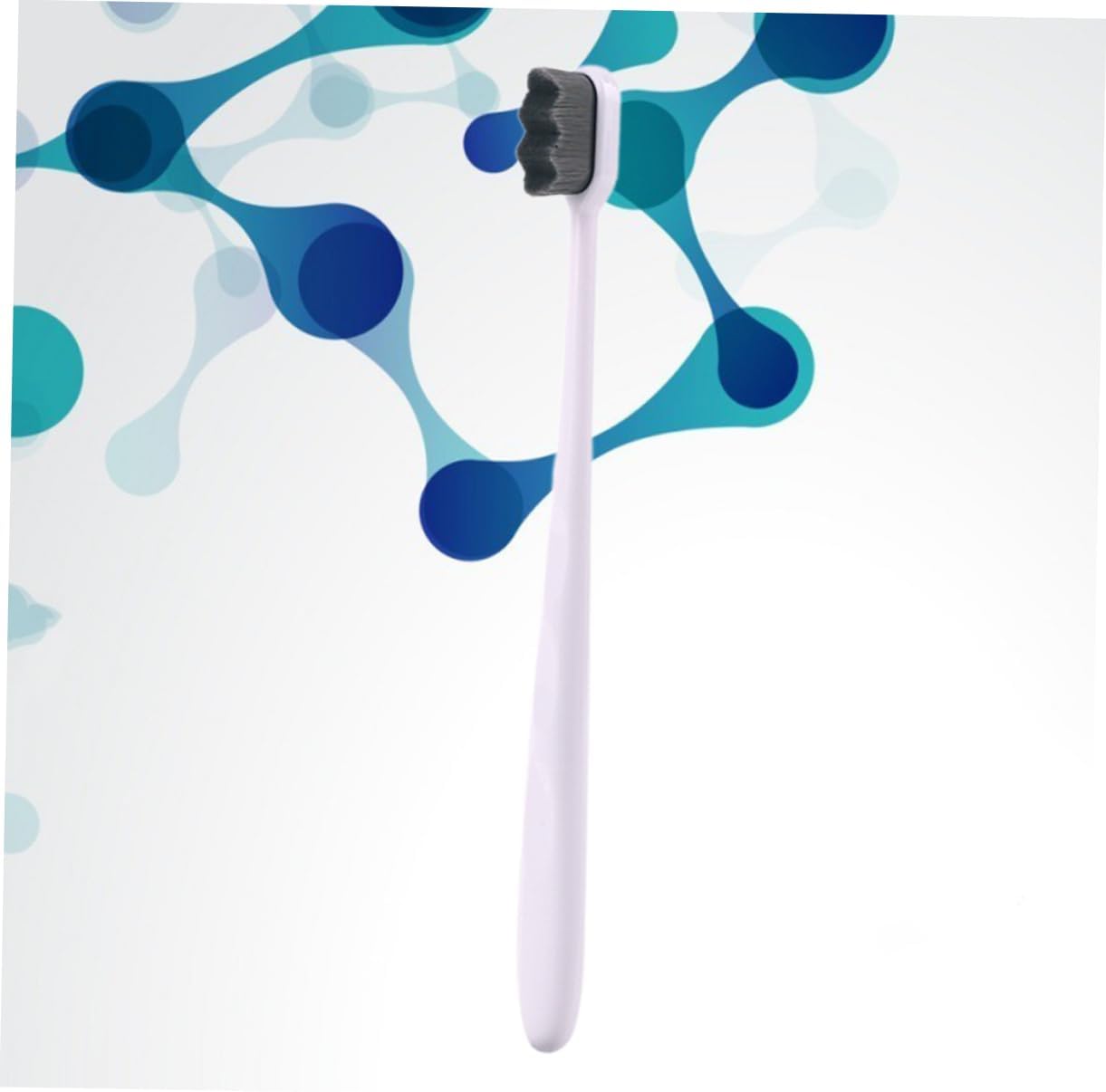 SOPOTUTU Micro Nano Bristle Toothbrushes for Oral Cleaning Ergonomic Design with Slip Handle Comfortable Grip Teeth Cleaning Hair and White Handle