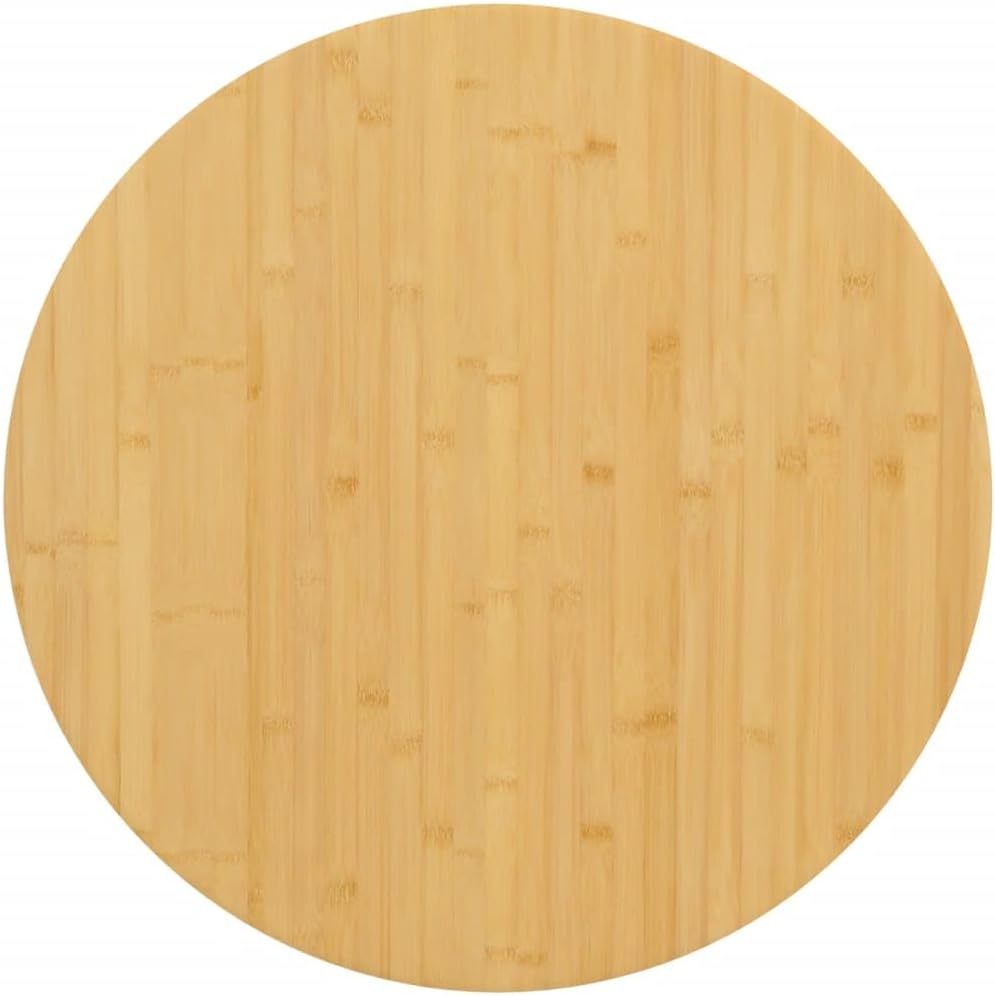 Round Bamboo Dining Table Top Replacement, 80 x 4 cm, Commercial Use for Café, Ristorante, Hotel, Brown Bamboo Coffee Table, Durable and Stylish