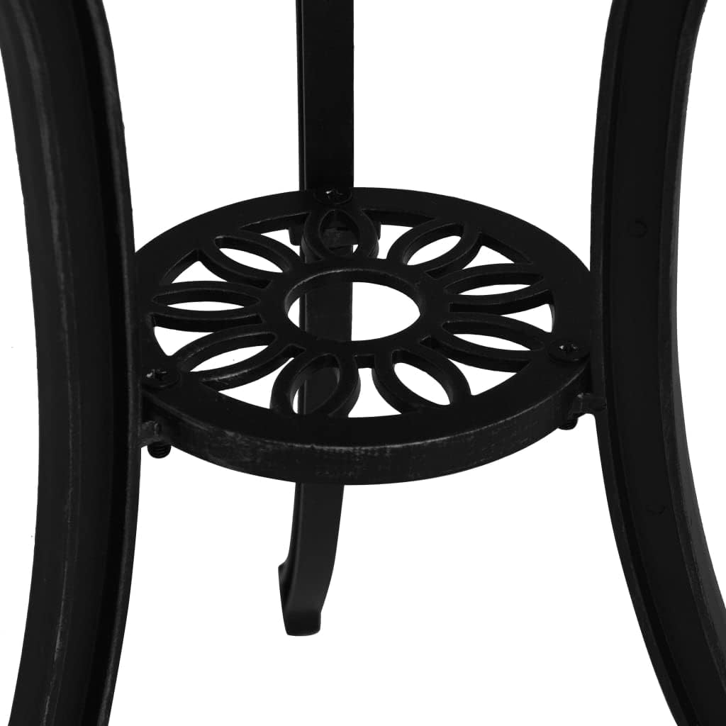 vidaXL Garden Table Outdoor Patio Yard Backyard Restaurant Kitchen Dining Dinner Table Desk Stand Furniture Black 62 cm Cast Aluminium