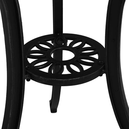 vidaXL Garden Table Outdoor Patio Yard Backyard Restaurant Kitchen Dining Dinner Table Desk Stand Furniture Black 62 cm Cast Aluminium