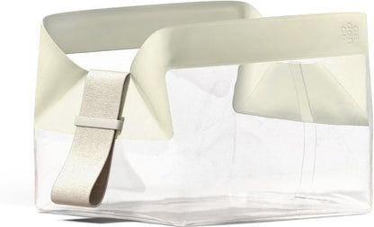 Cadence Parcel - Clear Dopp Kit with Magnetic Closure - Durable and Leak-Resistant Travel Toiletry Kit - TSA-Compliant & Modular Design - Small Hygiene Bag for Travel Essentials - 1 Qt, White, Travel