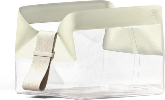 Cadence Parcel - Clear Dopp Kit with Magnetic Closure - Durable and Leak-Resistant Travel Toiletry Kit - TSA-Compliant & Modular Design - Small Hygiene Bag for Travel Essentials - 1 Qt, White, Travel