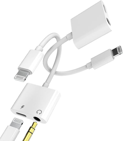 2Pack【Apple MFi Certified】Iphone AUX Adapter Lightning to 3.5mm Cable with Audio Jack Headphone Earphone Dongle and Charger for 11 12 MINI PRO MAX XS XR X 8 7Plus Accessories Adaptor Charging Ipad AIR