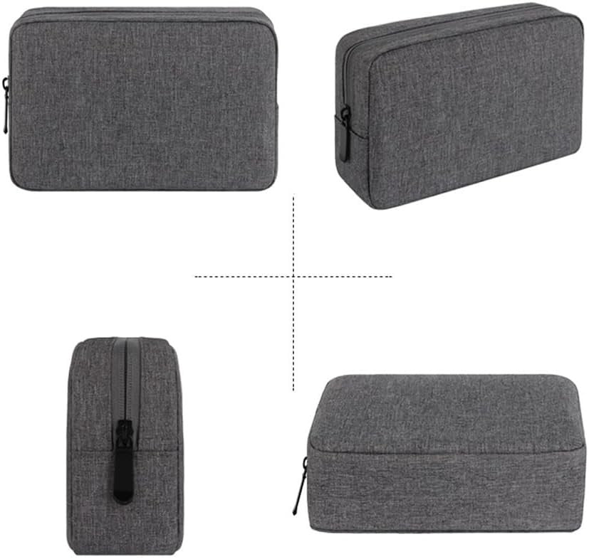 Travel Electronics Cable Organizer Bag Accessories Bag,Canvas Waterproof Universal Electronics/Accessories Multifunction Carrying Case Gadgets Bag Pouch 2 Pieces (Grey, One Size)