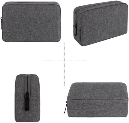 Travel Electronics Cable Organizer Bag Accessories Bag,Canvas Waterproof Universal Electronics/Accessories Multifunction Carrying Case Gadgets Bag Pouch 2 Pieces (Grey, One Size)