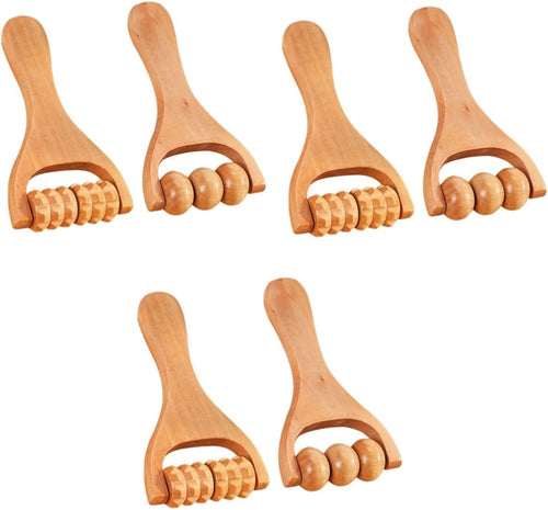 PACKOVE 3 Set Strumento A Rulli Massaggi Massaggianti Attrezzo Portatile Massaggiatore Cervicale Massaggio A Strumento Di Massaggio Manuale Massaggio Alla Fascia Di Legno 2 Pezzi * 3