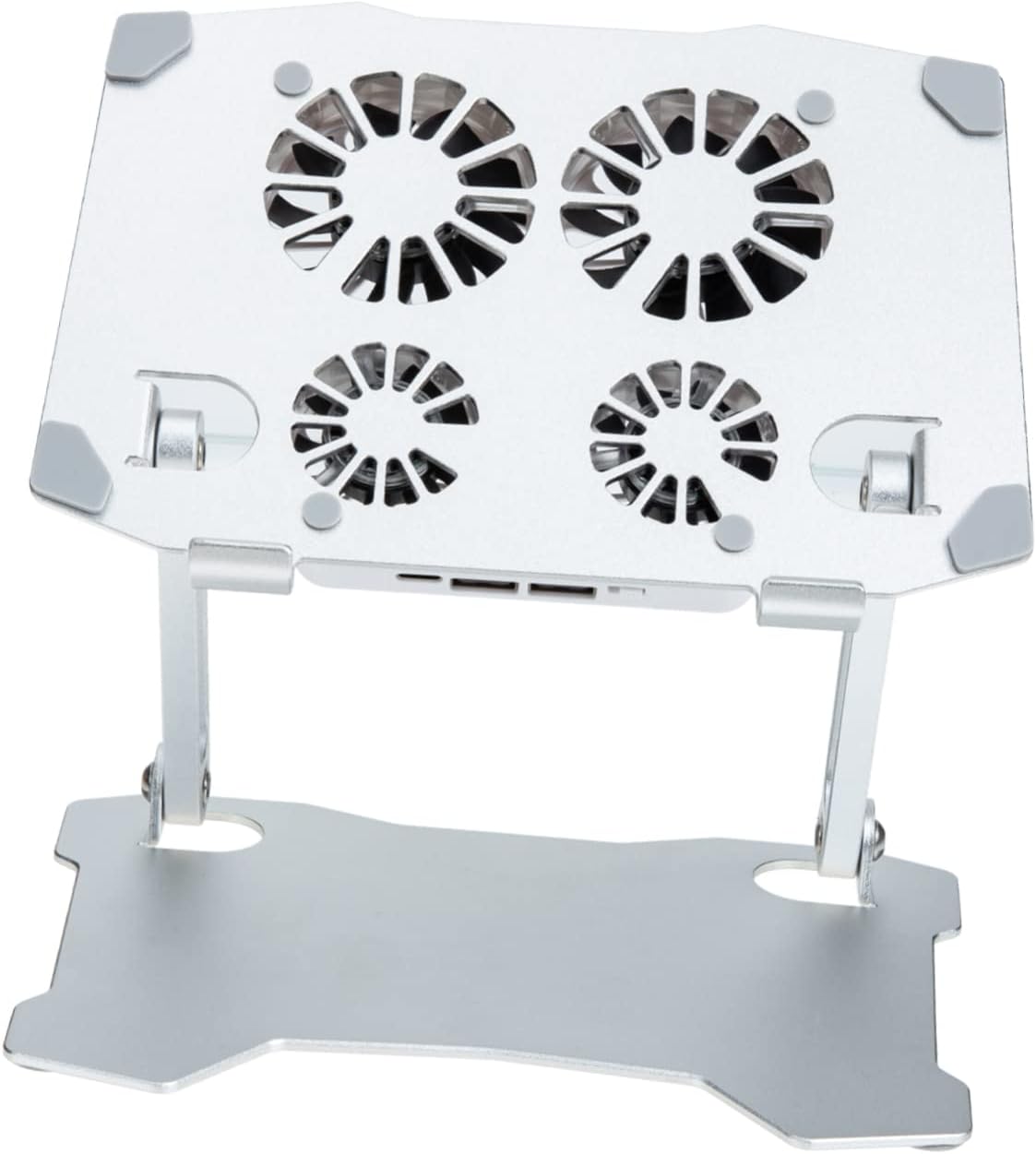 Hoement Adjustable Laptop Stand with Silent Cooling Fan Ergonomic Laptop Holder for Desk Slip Design Tablet More Rotation for Optimal Comfort