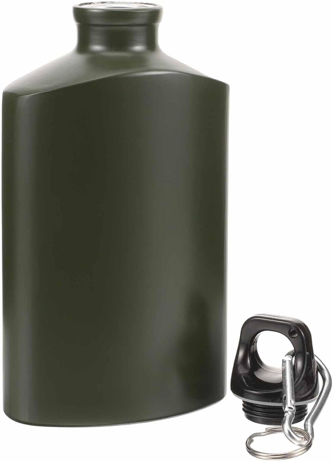 SUPVOX Portable Canteen, Wear-Resistant Aluminum Water Bottle with Hook, 500ml Capacity, Army Green, Ideal for Hiking, Camping, Travel, Outdoor Activities