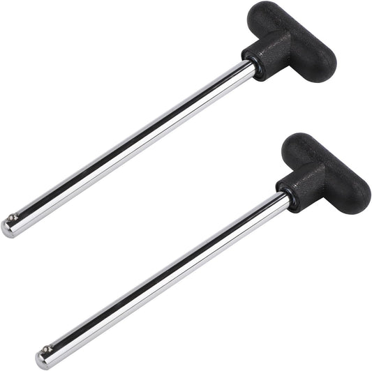 2pcs T-Shaped Weight Stack Pin, Pin Tensile 3/8 Inch Diameter 6 Inch Locking Space Heavy Duty Gym Pin Weight Extension Machine Selector Pin for Home Gym Exercise Part Accessories