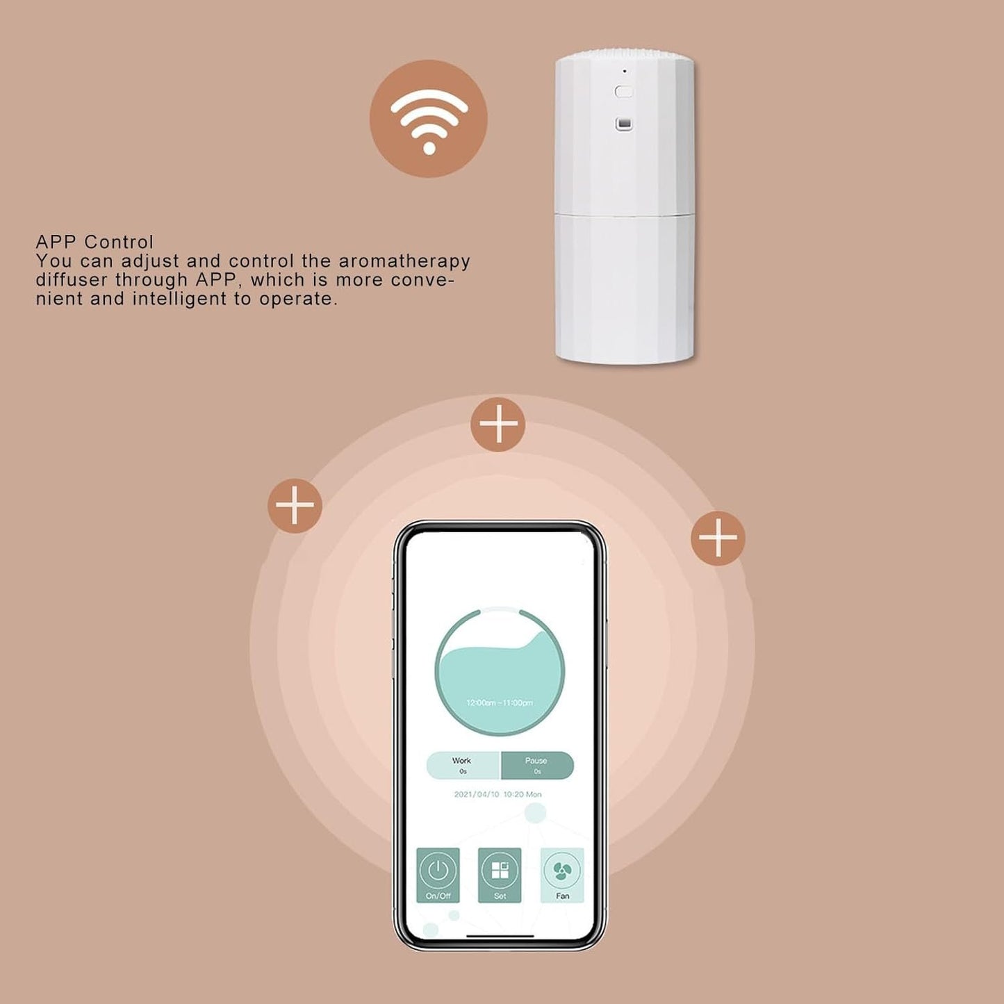 Plug in Waterless Diffuser, 130ml Smart Scent Air Machine with Cold Air Technology, Waterless Essential Oil Diffuser APP Control Plug in Aromatherapy Air Diffuser for Home Office