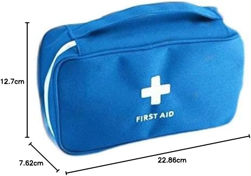 First Aid Bag - First Aid Kit Bag Empty for Home Outdoor Travel Camping Hiking, Mini Empty Medical Storage Bag Portable Pouch (Blue)