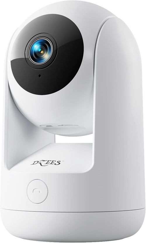 Dzees Pet Camera Indoor Security Camera No Subscription, 2K 360Â° WiFi Camera, Wired Dog Pet Camera with Phone App, MagicPix Night Vision, Calls, 2-Way Audio, 24/7, Motion Tracking, Privacy, 2.4Ghz
