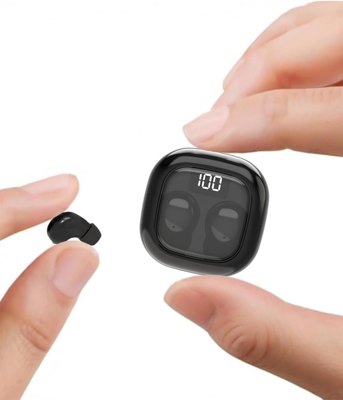 Wireless Smallest Sleep Earbuds, Ultra Small Earphones, Hidden Sleep Headphones, Noise Cancelling Earbuds, Ear Buds for Sleeping, Working, Hiking (Black)