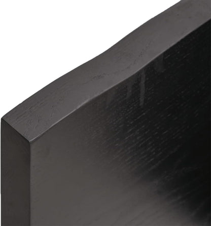 Solid Wood Tabletop, Dark Brown, 220 x 50 x (2-4) cm, Live Edge, Replacement for Kitchen Coffee Table, Dining Table, Desktop Surface, Durable and Stylish
