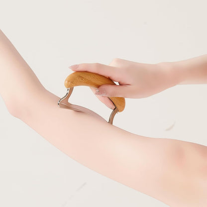 Greenstalk Stainless Steel Gua Sha Muscle Scraper Tool for Muscle Relief, Wooden Massage Tools,Body Guasha Tool, Portable Body Scrapers Tool for Neck, Back, Feet Recovery.