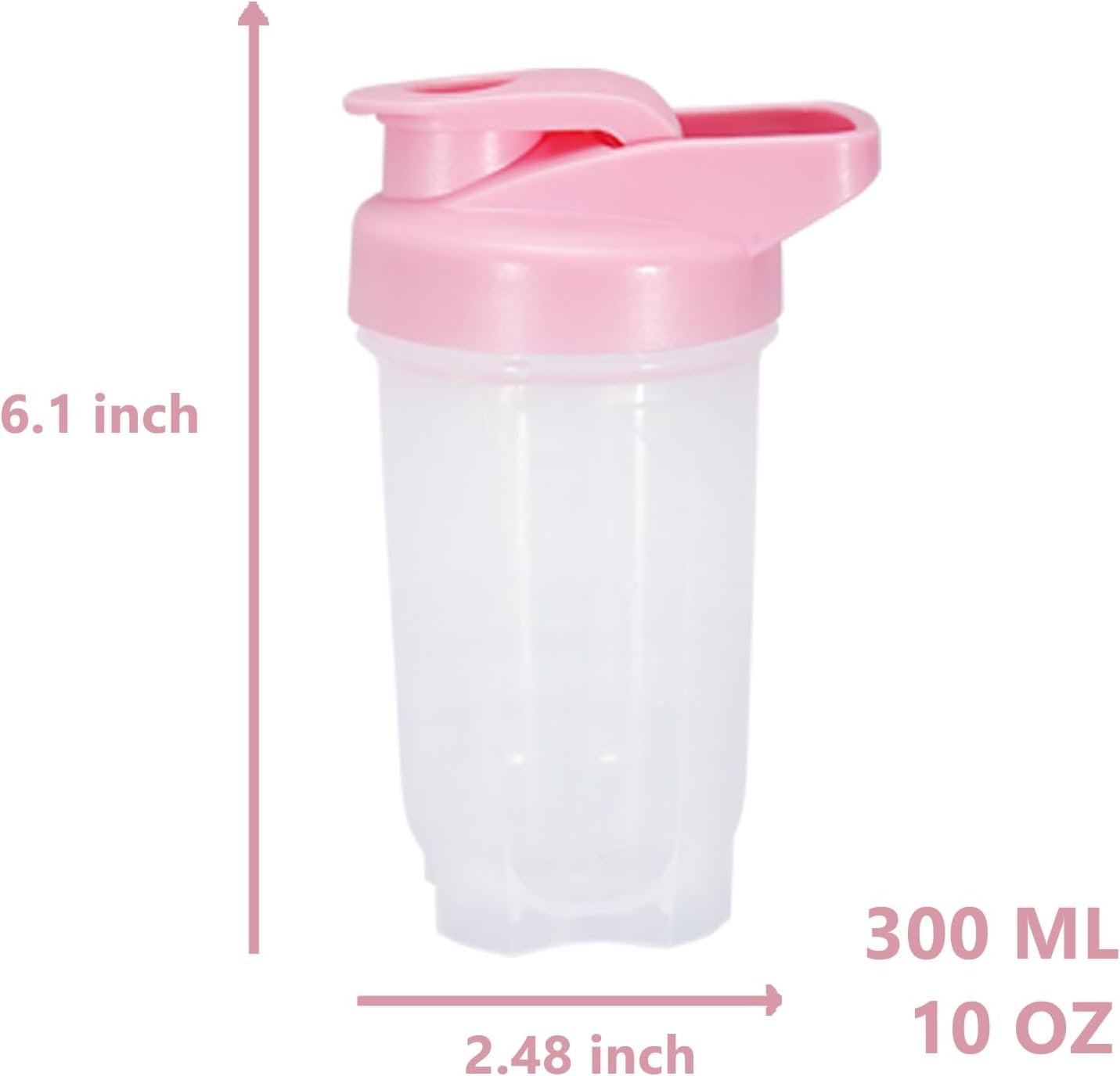 GAISHION Shaker Bottle Protein Shakes Cup and 10-Ounce/300ML Shaker Bottle with Whisk Balls, Protein Shaker Bottle Set,Non-BPA plastic (Blue+Pink(2PCS))