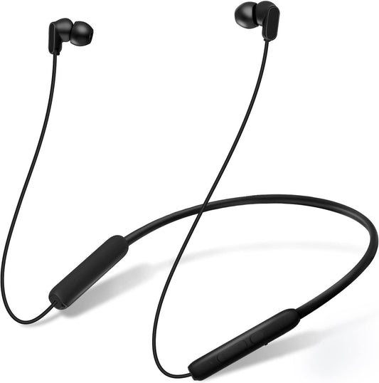 TONEMAC N18 Upgraded Bluetooth 5.2 Earbuds Wireless Bluetooth Workout Headphones, IPX7 Waterproof Lightweight Stable Fit for Sports/Gym, 20H Playtime, Superior Surrounding Deep Bass Earphones（Black）