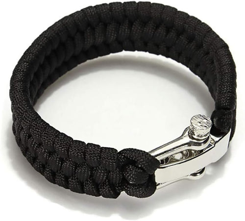 SENRISE Paracord Survival Bracelet, Emergency Multitool, with Stainless Steel Shackle, Fit Less Than 9.9 inch/25cm Wrists, Pack of 1