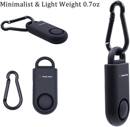 2 Pack 130db Personal Safety Alarm for Women. User-Replaceable Battery Loud Sound Keychain Alerts with Carabiner. Emergency SOS Self-Defense Siren for Girls, School Kids, Night Runner, Hiking. Black