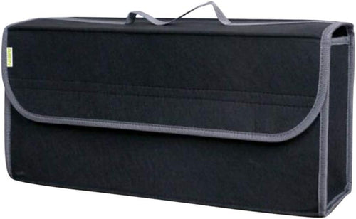 HOMSFOU Felt Car Trunk Storage Bag with Lid, Tools Organizer Foldable Driving Bag Non Slip Storage Pouch for Car 1pcs (Black)