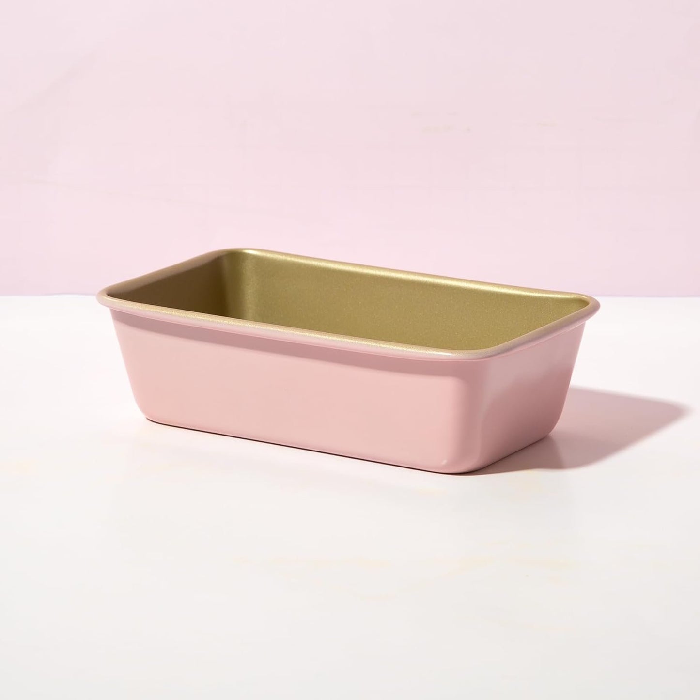 Paris Hilton Nonstick Carbon Steel Bakeware Collection, 9-Inch x 5-Inch Loaf Pan, Dishwasher Safe, Made Without PFOA and PFAS, Pink Champagne Two-Tone