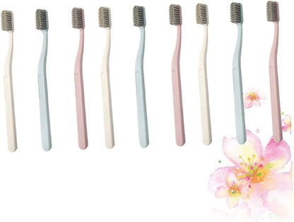SEWOART Nylon Bristle Toothbrushes (9 Pcs) Hard Hair Adult Oral Care 3 Options