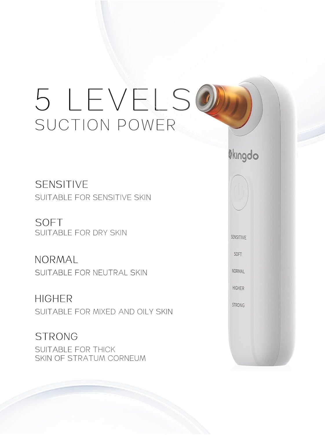 kingdo 2-in-1 Microdermabrasion Machine with 5 Diamond Tips & 5 Suction Modes for Facial Skin Care (Yellow-Brown)