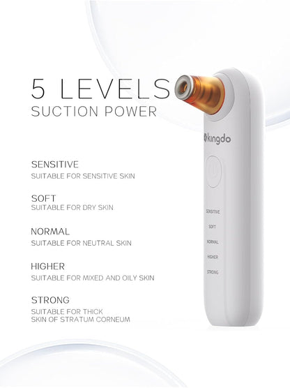 kingdo 2-in-1 Microdermabrasion Machine with 5 Diamond Tips & 5 Suction Modes for Facial Skin Care (Yellow-Brown)