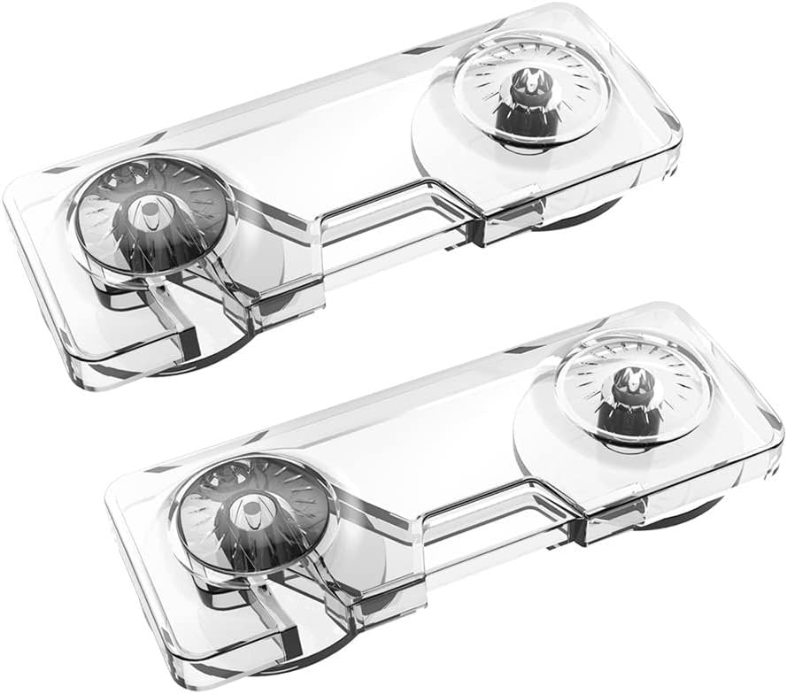 EUDEMON 2 Pack Childproof Refrigerator Lock, Baby Safety French Fridge Door Lock, Freezer Lock, Invisible Cabinet Cupboard Lock for Toddlers, Easy to Install, no Tools Need or Drill (Transparent)