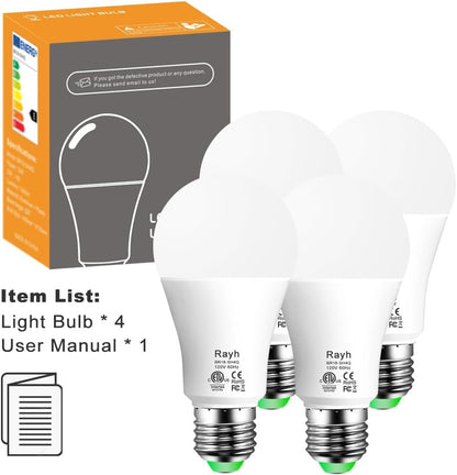 Alexa Light Bulb 130W Equivalent, Smart Light Bulbs Warm White to Daylight Tunable, A19 E26 Bluetooth LED Bulbs for Bedroom Kitchen Living Room Office（4 Pack）
