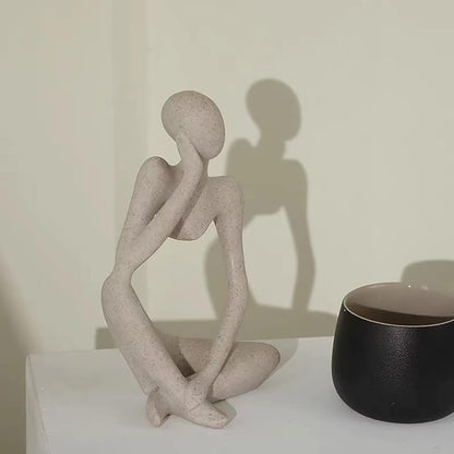 zyxqq Thinker Sculptures Home Decor, Resin Thinker Statue Set of 3 Abstract Art Sculpture Modern Thinker Collectible Figurines for Bookshelf Desktop Office Shelf Figurine Decoration