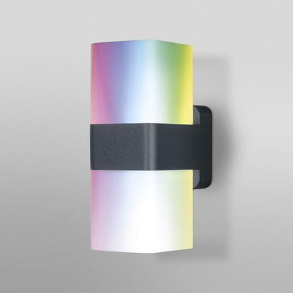 LEDVANCE Smart LED Outdoor Wall Light with WiFi Technology for Outdoor, RGB Colors Changable, Made of Dark Grey Aluminium, Compatible with Google and Alexa, SMART+ WIFI CUBE UPDOWN