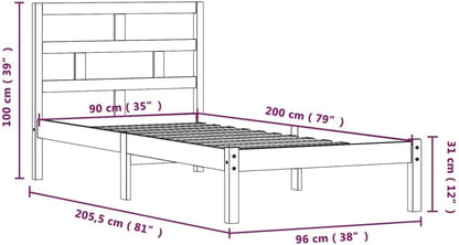 FIRBNUS Solid Pine Wood Bed Frame 90 x 200 cm Single Bed Frame for Bed Frame Single Bed Frame Single Bed Frame Single Bed Frame Single Bed Frame Single Bed Frame