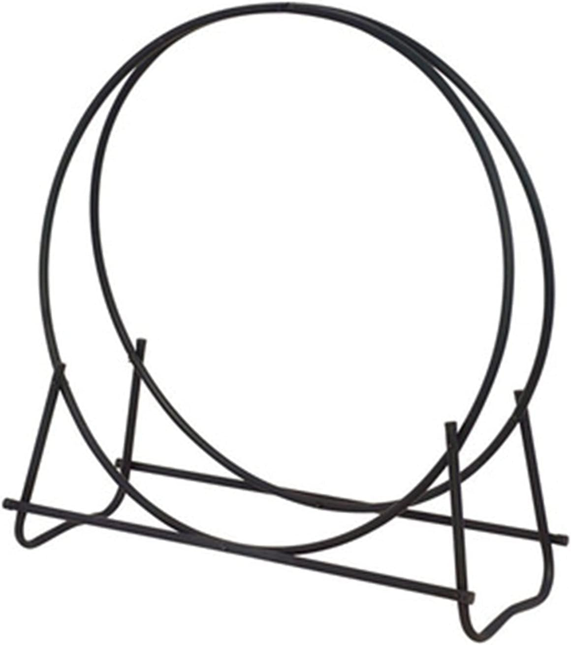 Round Steel Firewood Racks Heavy Duty Holder Log Rack Hoop Log Hoop Heavy Duty Firewood Racks (Color : Black Size : 101x101CM) (Black 101x101CM)
