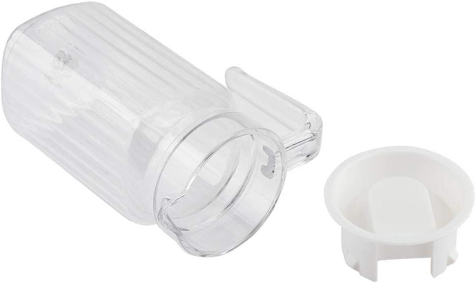 Water Juice Pitcher, 500ml Acrylic Beverage Drink Pitcher with Lid and Handle Ribbed Striped Juice Bottle Glassware Drinkware Water Ice Cold Dispenser for Bar Home Application