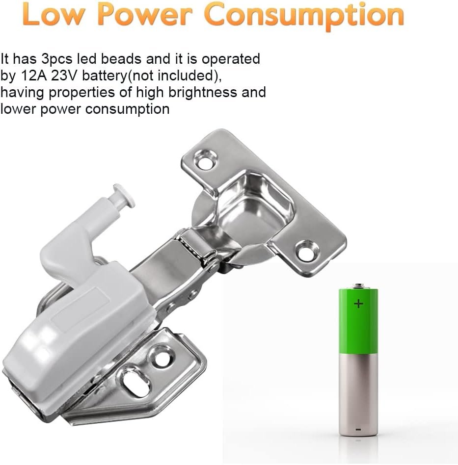 Joyzan Cabinet Hinge LED Light, Sensor Lights Universal Cupboard Light Smart Touch Induction for Modern Kitchen Home Lamp Closet Night Lamps Under Wardrobe Living Room Bedroom 10PCS Warm or White