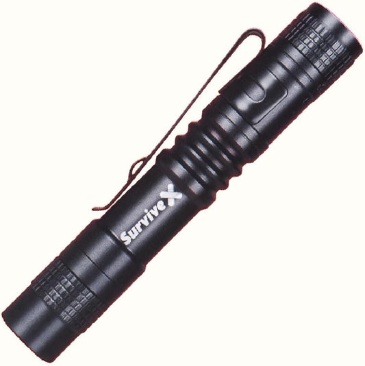 SurviveX Mini Tactical Flashlight High Lumes - Compact, Powerful Flash Light for Outdoor Activities and Emergency Use - Black
