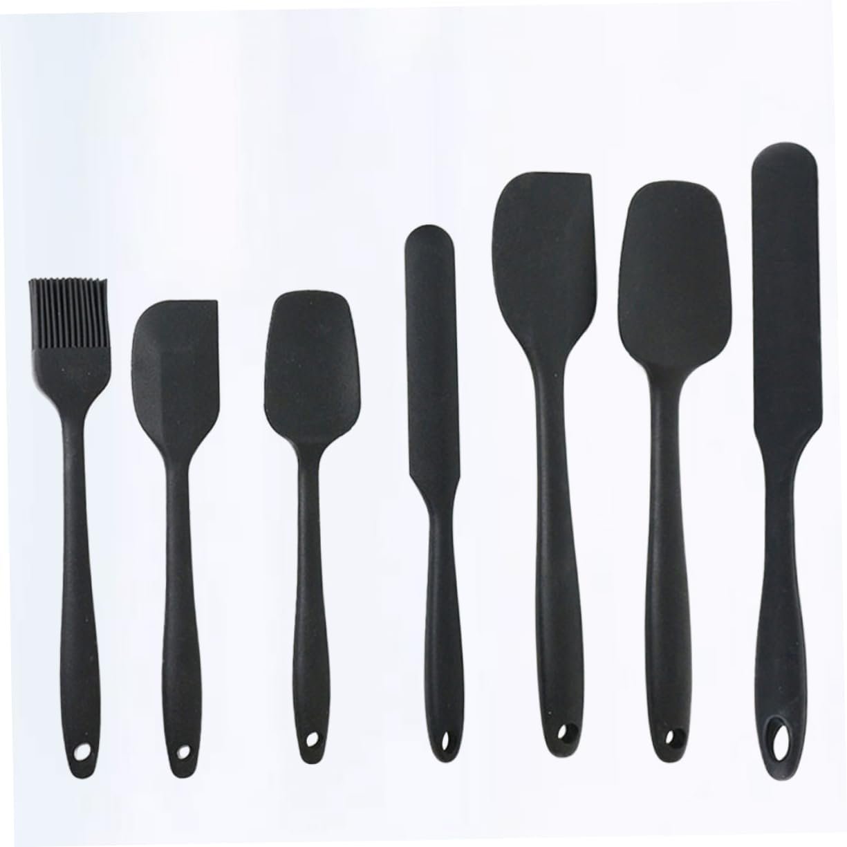 CLISPEED 1 Set/7pcs Prtical Cream Silicone Scraper Spatula Baking Gadgets Kitchen Supplies Bakery Kitchen Utensils (Black)