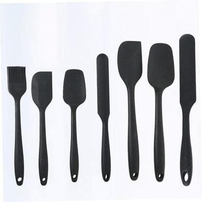 CLISPEED 1 Set/7pcs Prtical Cream Silicone Scraper Spatula Baking Gadgets Kitchen Supplies Bakery Kitchen Utensils (Black)